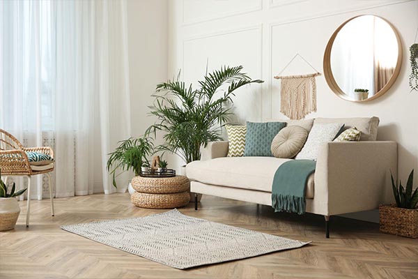 Decoração de sala no estilo urban jungle